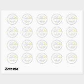 Sticker Rond Merci jaune et gris Chevron (Feuille)