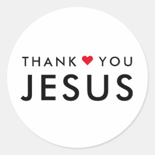 Sticker Rond Merci Jésus Coeur de foi chrétienne moderne