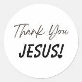 Sticker Rond Merci Jésus Exclamation Coeur chrétien (Devant)