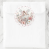 Sticker Rond Merci Joli Fée Rose (Sac)