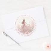 Sticker Rond Merci jolie princesse rose (Enveloppe)