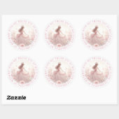 Sticker Rond Merci jolie princesse rose (Feuille)