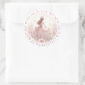 Sticker Rond Merci jolie princesse rose (Sac)
