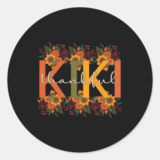 Sticker Rond Merci Kiki Grand-mère Thanksgiving Kiki Grand (Devant)