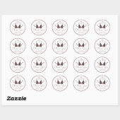 Sticker Rond Merci Lace Aquarelle Lingerie Réception de Mariage (Feuille)