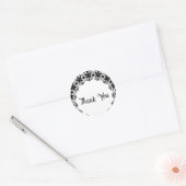 Sticker Rond Merci Lacey noir et blanc (Enveloppe)