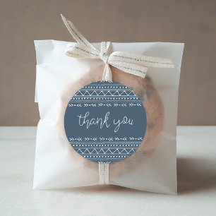 Sticker Rond Merci Lake Blue Moderne Boho
