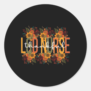 Sticker Rond Merci LandD Infirmière Thanksgiving Travail Et Liv