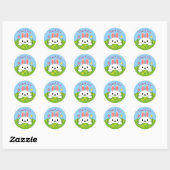 Sticker Rond Merci Lapin de Pâques (Feuille)