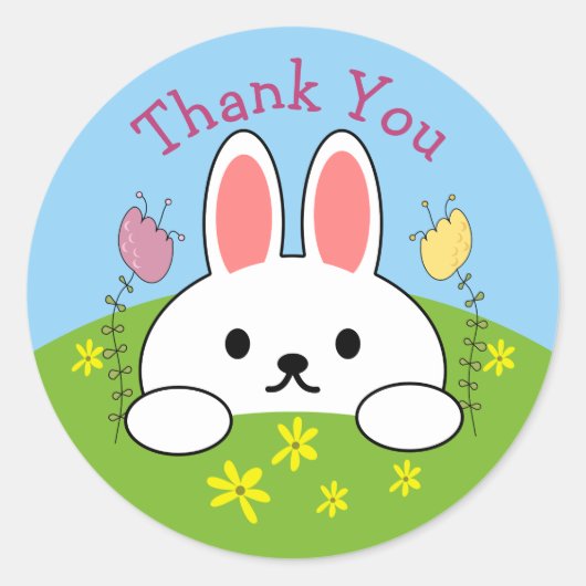 Sticker Rond Merci Lapin de Pâques (Devant)