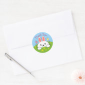 Sticker Rond Merci Lapin de Pâques (Enveloppe)
