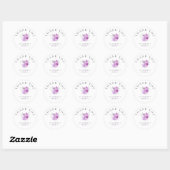 Sticker Rond merci lavande bouquet floral (Feuille)