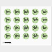 Sticker Rond « Merci ! » lettrage moderne avec smiley (Feuille)