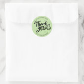 Sticker Rond « Merci ! » lettrage moderne avec smiley (Sac)