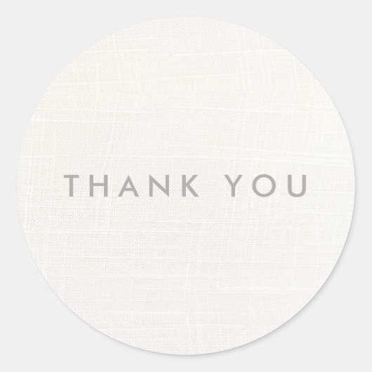Sticker Rond Merci Linen blanc (image) (Devant)