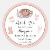 Sticker Rond Merci Lingerie & Lattes Fête des mariées (Devant)