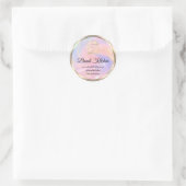 Sticker Rond Merci Logo Cuisine Cuisine Chef Holographe rose (Sac)