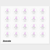 Sticker Rond Merci Logo Cuisine Mélange Cuisine rose Fuchsia (Feuille)