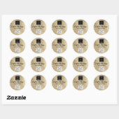 Sticker Rond Merci Logo Faux Gold QRCode pour l'emballage d'aff (Feuille)