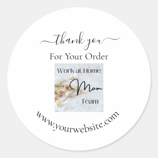 Sticker Rond Merci Logo Pour Commander Petites Entreprises (Devant)