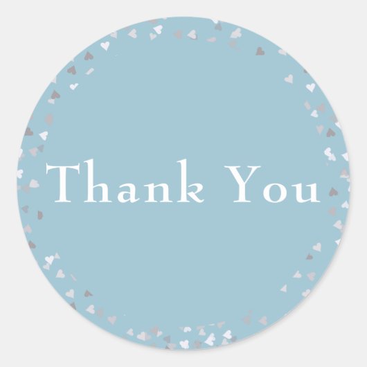 Sticker Rond Merci Love Hearts Confetti (Devant)