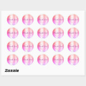 Sticker Rond Merci Luxe Rainbow Pink Ombre Gradient (Feuille)