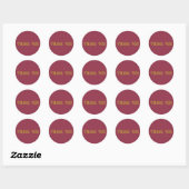 Sticker Rond Merci Luxueux Rouge Solid Couleur Plain (Feuille)