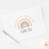 Sticker Rond Merci M. Onederful Boho Arc-en-ciel 1er anniversai (Enveloppe)