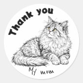 Sticker Rond Merci ma mère (Devant)