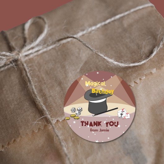 Sticker Rond Merci magique d'anniversaire du nom