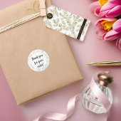 Sticker Rond Merci Marbre blanc