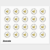 Sticker Rond Merci / mariage (Feuille)