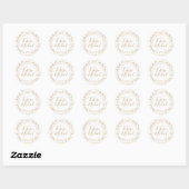 Sticker Rond Merci mariage (Feuille)