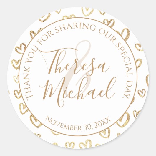 Sticker Rond Merci mariage (Devant)