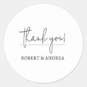 Sticker Rond Merci Mariage blanc moderne (Devant)