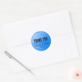 Sticker Rond Merci Mariage bleu plage minimaliste (Enveloppe)