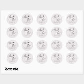Sticker Rond Merci Mariage Boho-chic. (Feuille)