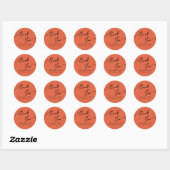 Sticker Rond Merci Mariage Boho-chic. (Feuille)
