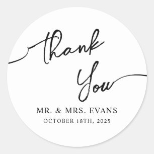 Sticker Rond Merci Mariage Boho-chic.