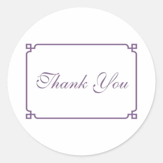 Sticker Rond Merci Mariage chic violet déco (Devant)