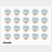 Sticker Rond Merci Mariage d'aquarelle de plage (Feuille)