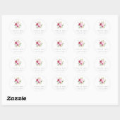 Sticker Rond Merci Mariage d'aquarelle florale gras (Feuille)
