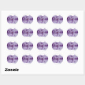 Sticker Rond Merci Mariage d'aquarelle ultra violet (Feuille)