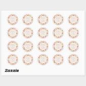 Sticker Rond Merci Mariage de automne floral Boho (Feuille)