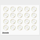 Sticker Rond Merci Mariage de Cchrysanthemum (Feuille)