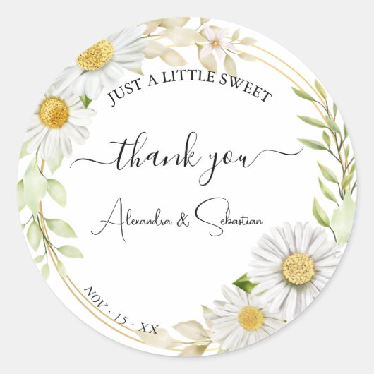 Sticker Rond Merci Mariage de Cchrysanthemum (Devant)