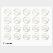 Sticker Rond Merci Mariage de Chrysanthemum verdoyant (Feuille)