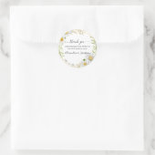 Sticker Rond Merci Mariage de Chrysanthemum verdoyant (Sac)