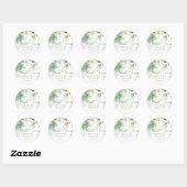 Sticker Rond Merci Mariage de feuillage de feuillage vert Sage (Feuille)