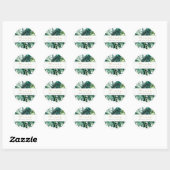 Sticker Rond Merci Mariage de feuillage vert de Monstera Tropic (Feuille)